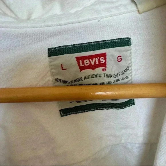 Y2K Levi’s  white denim button up L - Picture 4 of 5